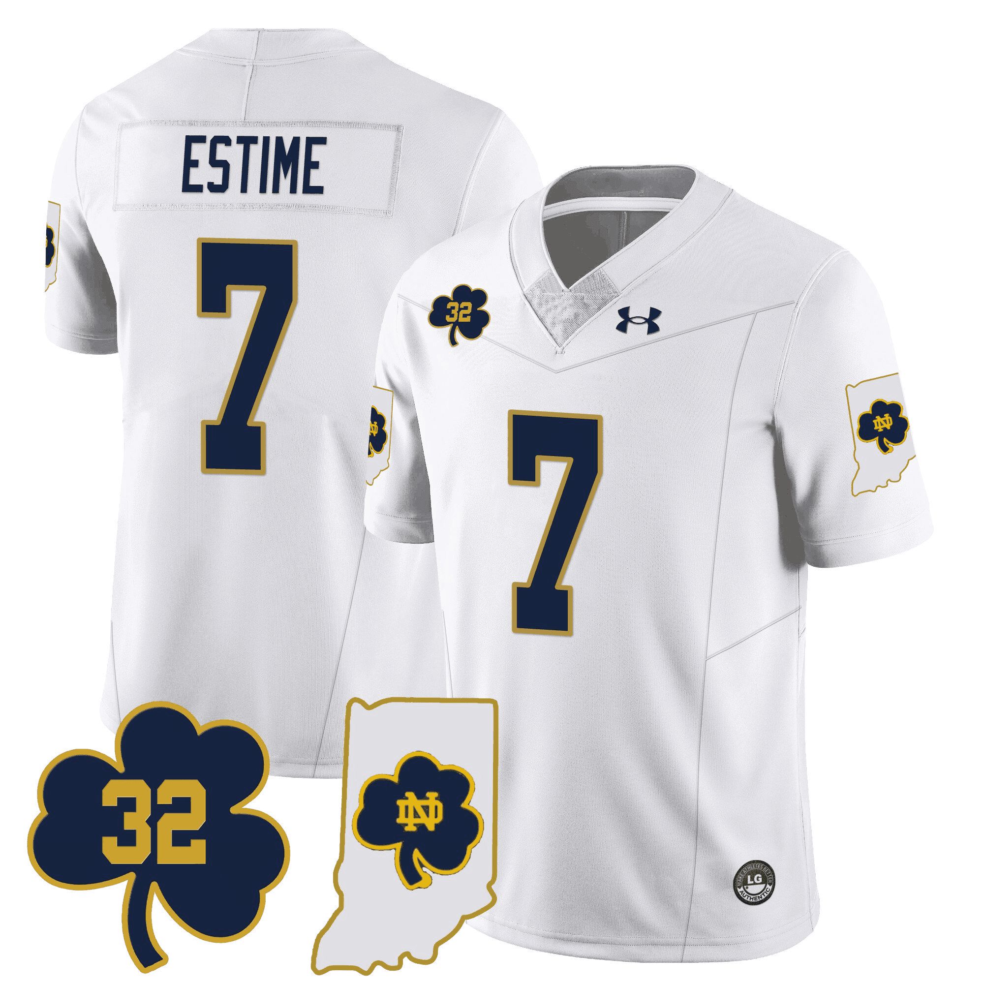 Men Notre Dame Fighting Irish #7 Estime White 2024 Vapor Limited NCAA Jersey->indianapolis colts->NFL Jersey